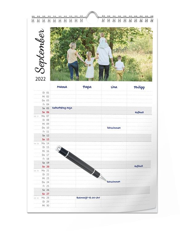 Familienkalender A4 Hoch