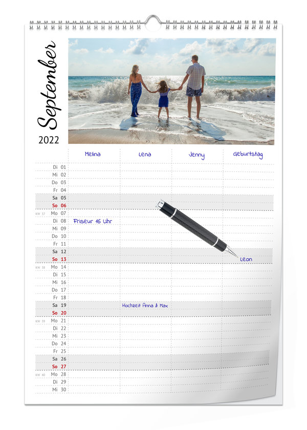 Familienkalender A3 Hoch